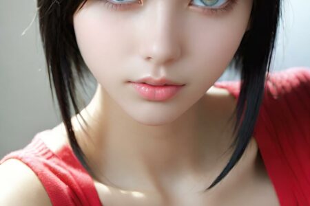 AI girl with black hair wallpaper