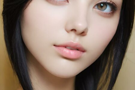 AI girl with black hair wallpaper