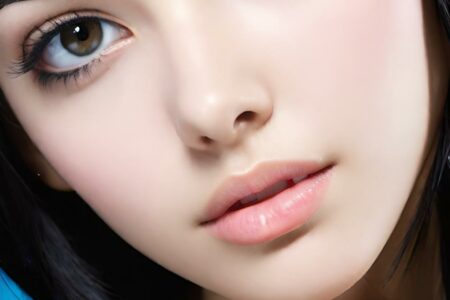 AI girl with black hair wallpaper