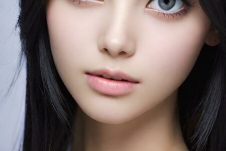 AI girl with black hair wallpaper