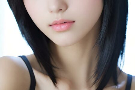 AI girl with black hair wallpaper