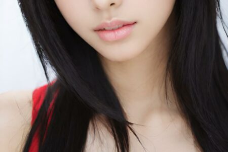 AI girl with black hair wallpaper