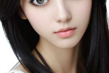 AI girl with black hair wallpaper