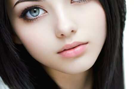 AI girl with black hair wallpaper