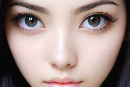 AI girl with black hair wallpaper