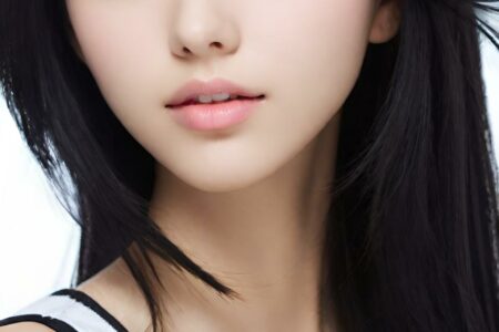 AI girl with black hair wallpaper