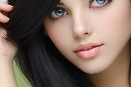 AI girl with black hair wallpaper
