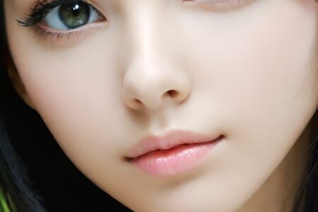 AI girl with black hair wallpaper