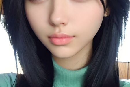 AI girl with black hair wallpaper
