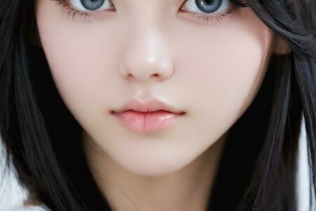 AI girl with black hair wallpaper