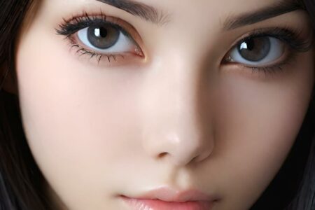 AI girl with black hair wallpaper