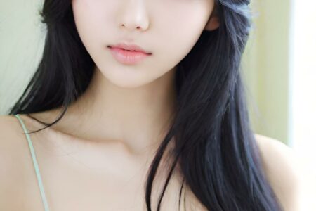 AI girl with black hair wallpaper