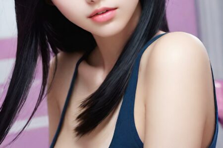 AI girl with black hair wallpaper