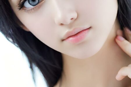 AI girl with black hair wallpaper