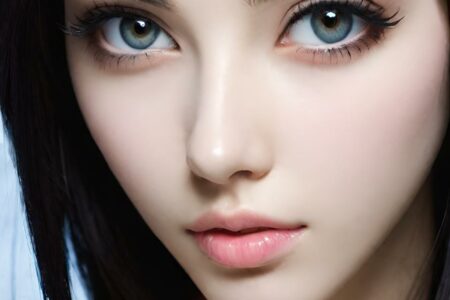 AI girl with black hair wallpaper