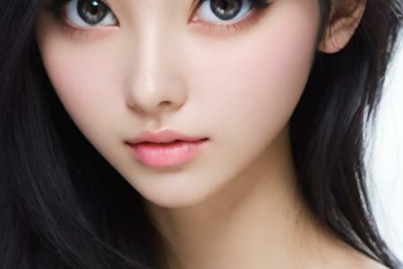 AI girl with black hair wallpaper