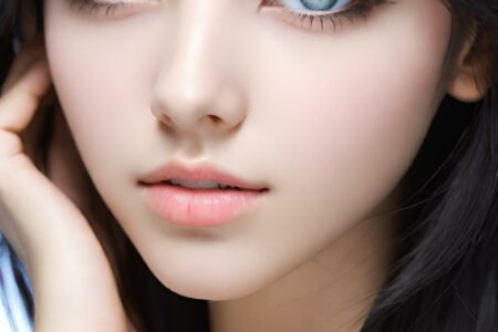 AI girl with black hair wallpaper