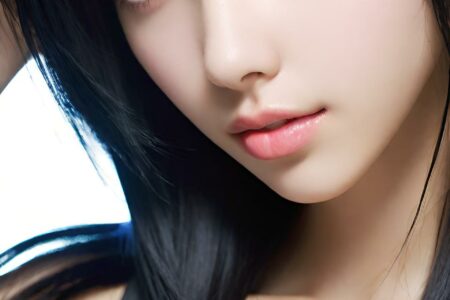 AI girl with black hair wallpaper