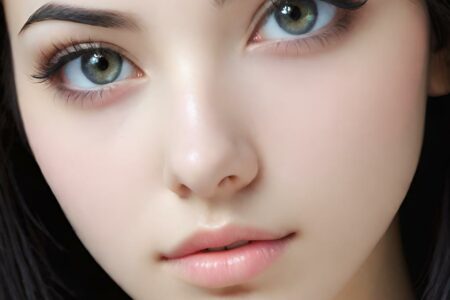 AI girl with black hair wallpaper