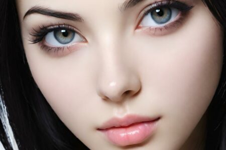 AI girl with black hair wallpaper