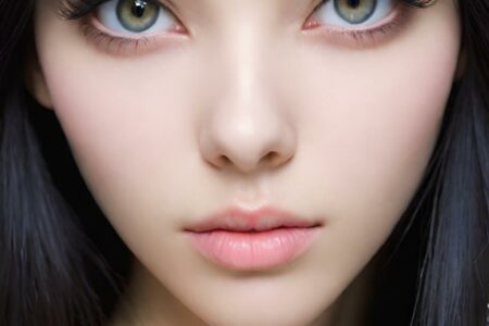 AI girl with black hair wallpaper