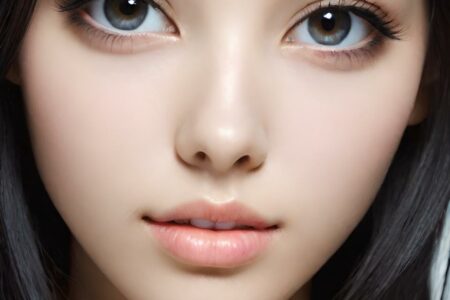 AI girl with black hair wallpaper