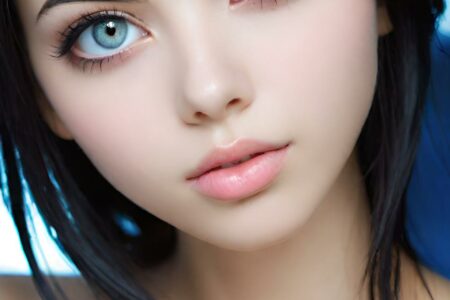 AI girl with black hair wallpaper