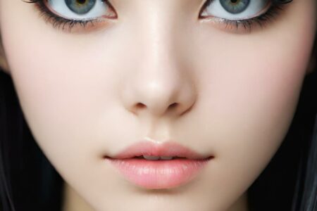 AI girl with black hair wallpaper