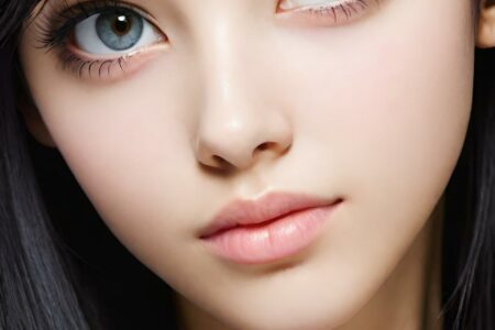 AI girl with black hair wallpaper