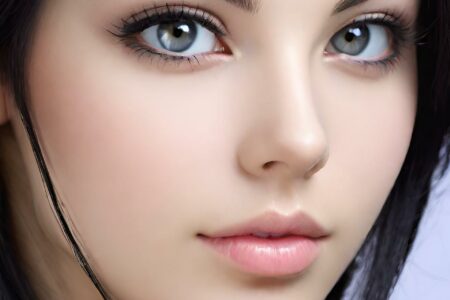 AI girl with black hair wallpaper