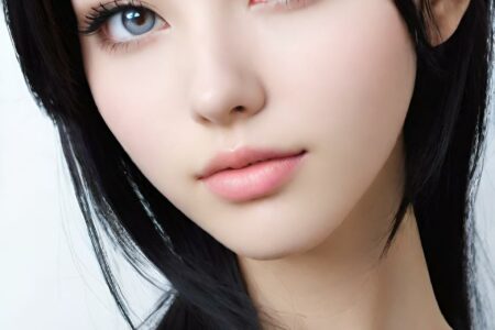 AI girl with black hair wallpaper