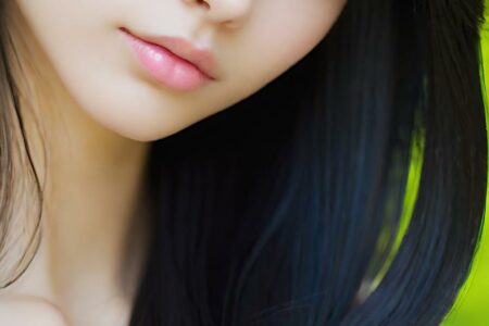 AI girl with black hair wallpaper