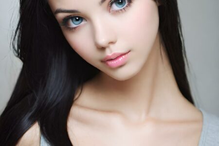 AI girl with black hair wallpaper