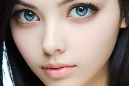 AI girl with black hair wallpaper