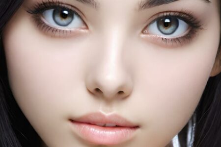 AI girl with black hair wallpaper