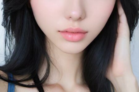 AI girl with black hair wallpaper