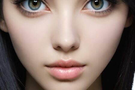 AI girl with black hair wallpaper