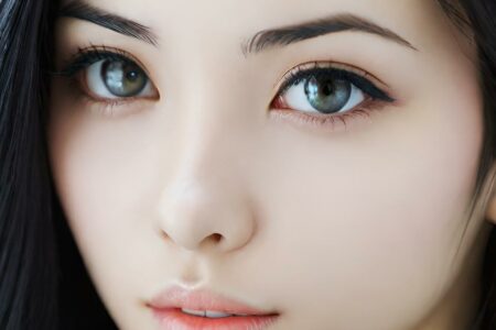 AI girl with black hair wallpaper