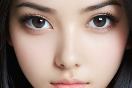 AI girl with black hair wallpaper