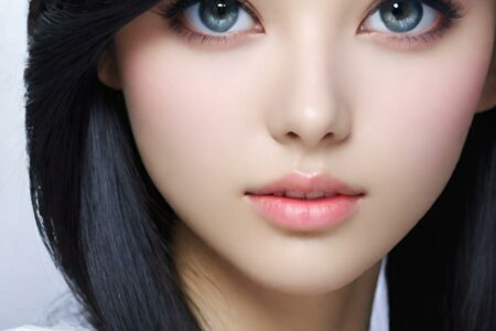 AI girl with black hair wallpaper