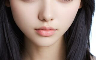 AI girl with black hair wallpaper