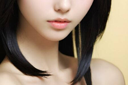 AI girl with black hair wallpaper