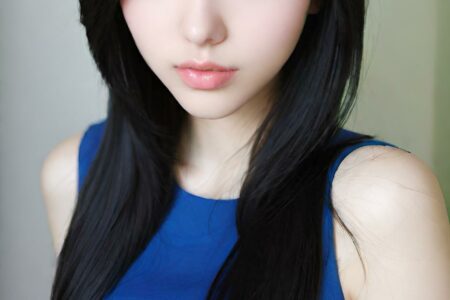 AI girl with black hair wallpaper