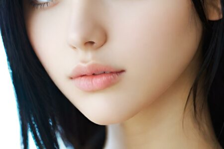 AI girl with black hair wallpaper