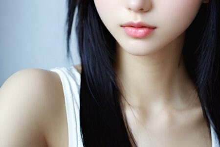 AI girl with black hair wallpaper