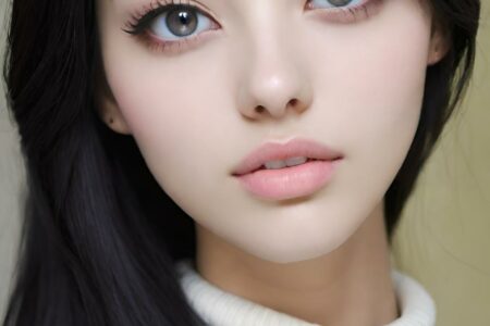 AI girl with black hair wallpaper