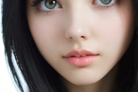 AI girl with black hair wallpaper