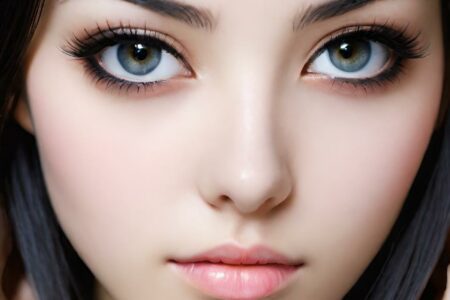 AI girl with black hair wallpaper