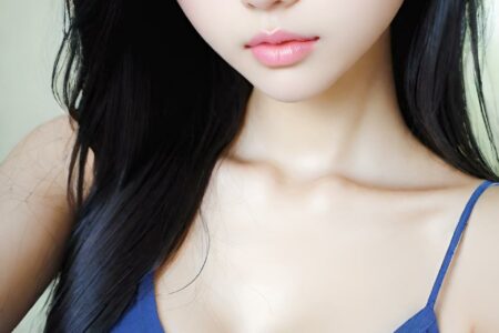 AI girl with black hair wallpaper