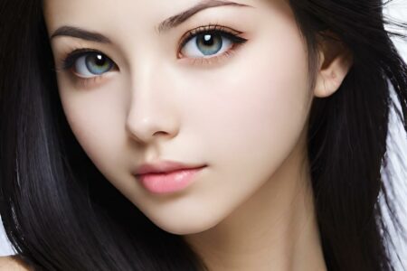 AI girl with black hair wallpaper